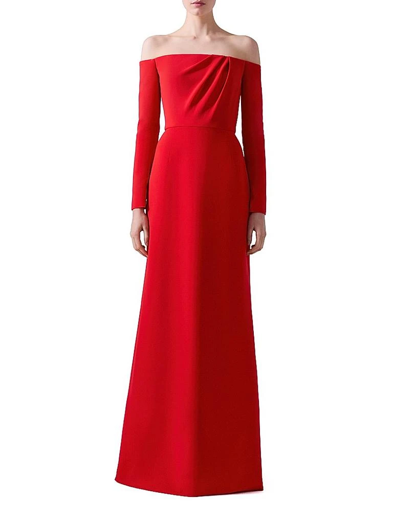 Carolina Herrera Draped Off-The-Shoulder Trumpet Gown 2