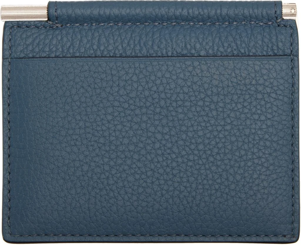 Tom Ford Blue Soft Grain Leather Bifold Money Clip Card Holder 2