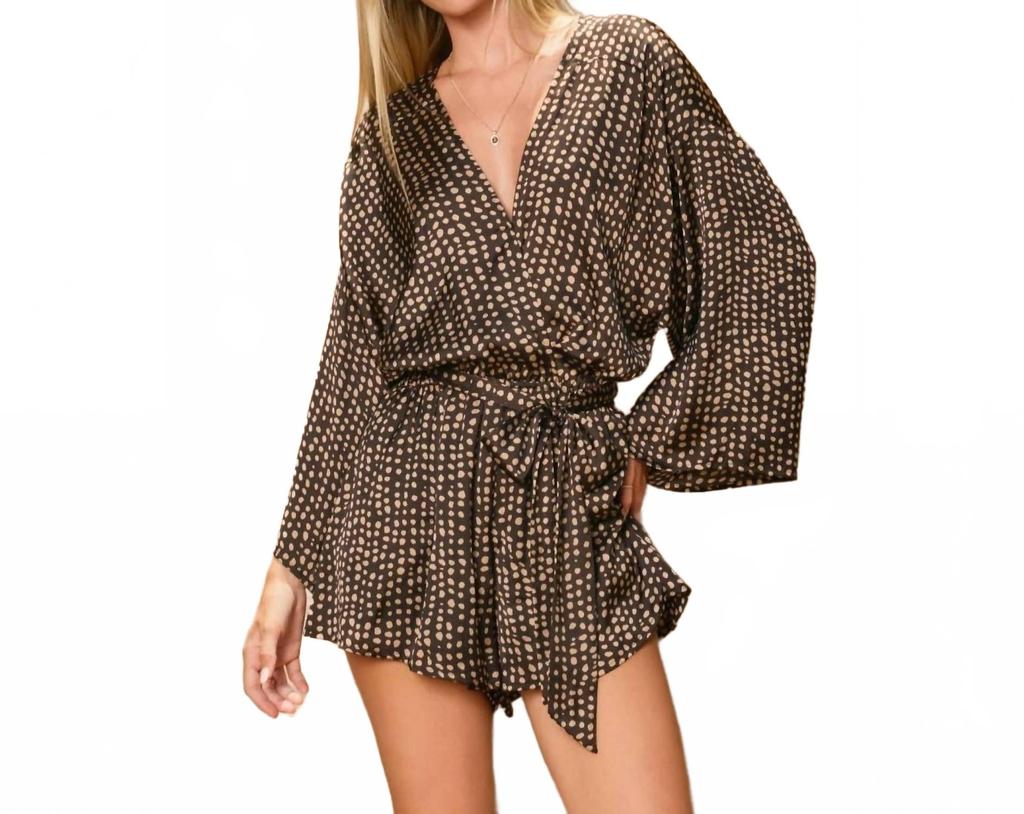 Dress Forum Winter Escape Kimono Romper In Beige