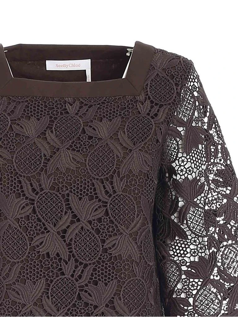 See by Chloé See By Chloé Lace-Detailed Square Neck Blouse 3