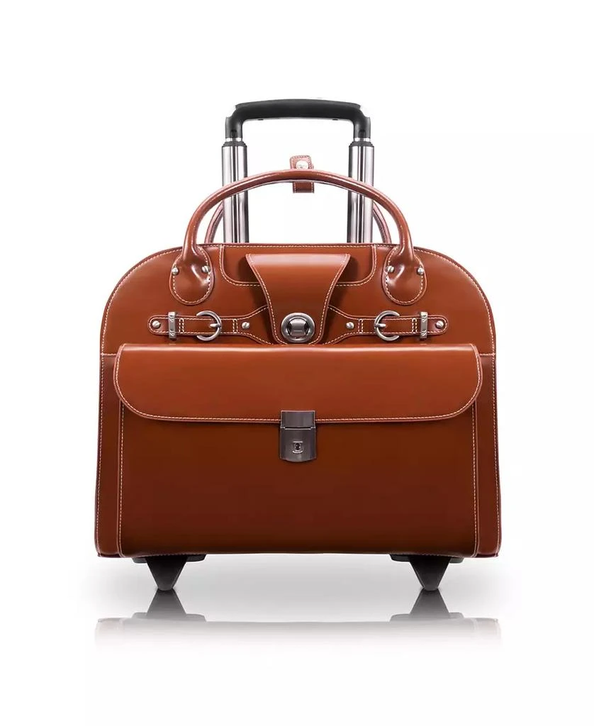 McKlein Edgebrook Leather Wheeled Laptop Briefcase 6