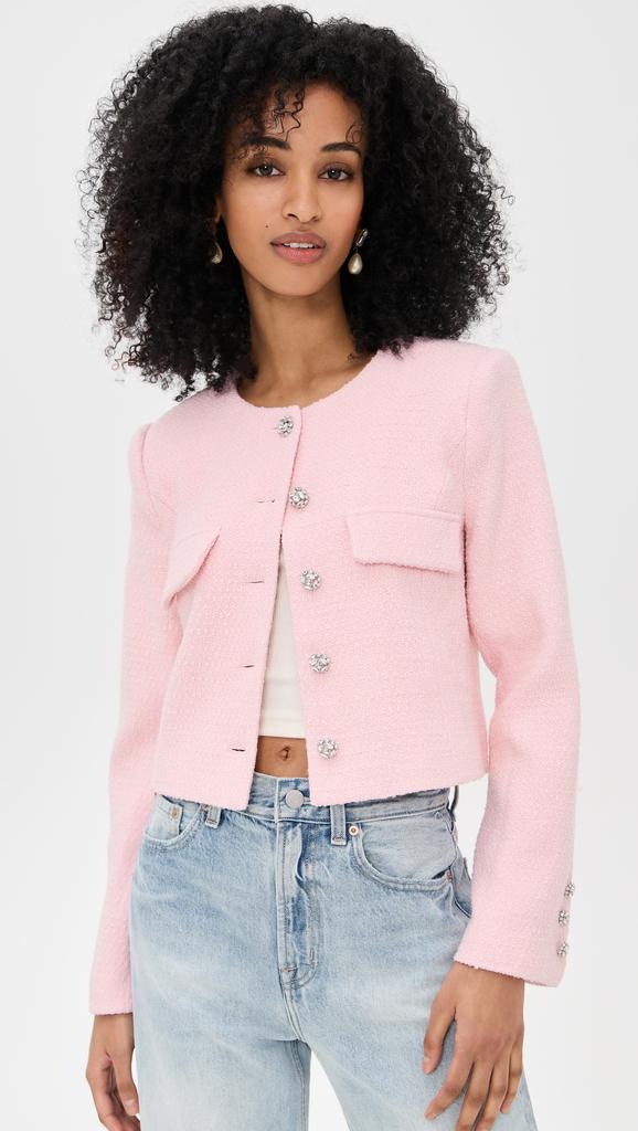 Endless Rose Tweed Buttoned Jacket