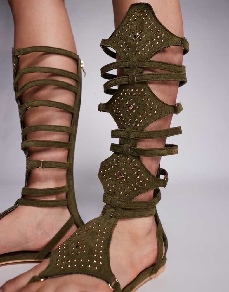 Public Desire Public Desire Rome gladiator sandals in olive
