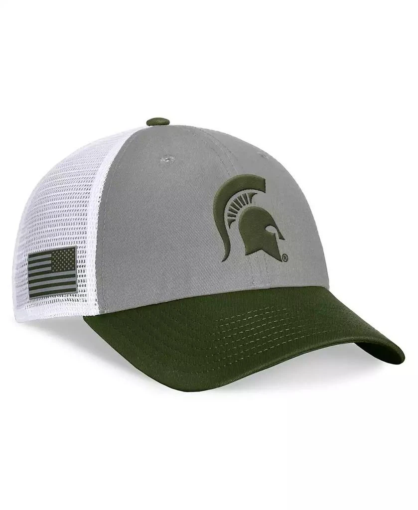 Top of the World Men's Gray/Green Michigan State Spartans OHT Military Appreciation Badge Trucker Adjustable Hat 3