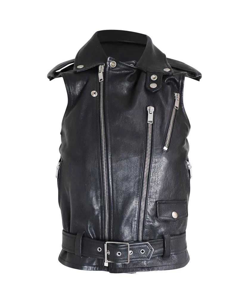 Yves Saint Laurent Classic Sleeveless Motorcycle Jacket in Black Leather 1