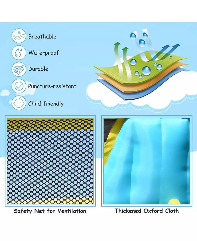 INOLAIT 6-in-1 Inflatable Bounce House with Climbing Wall and Basketball Hoop without Blower 9