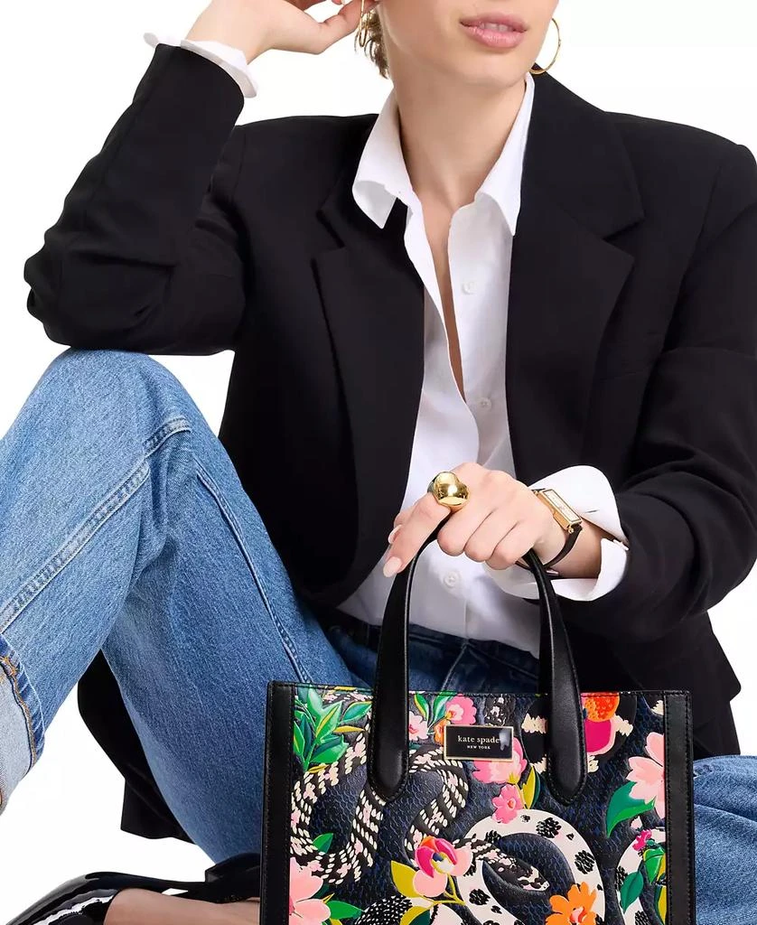 Kate Spade Lunar New Year Manhattan Snake Print Embossed Leather Small Tote 3