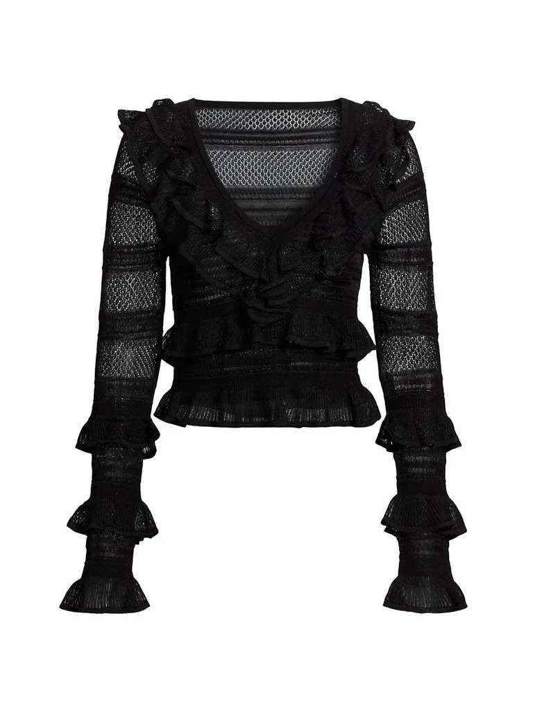 Zimmermann Crush Frilled V-Neck Top 1