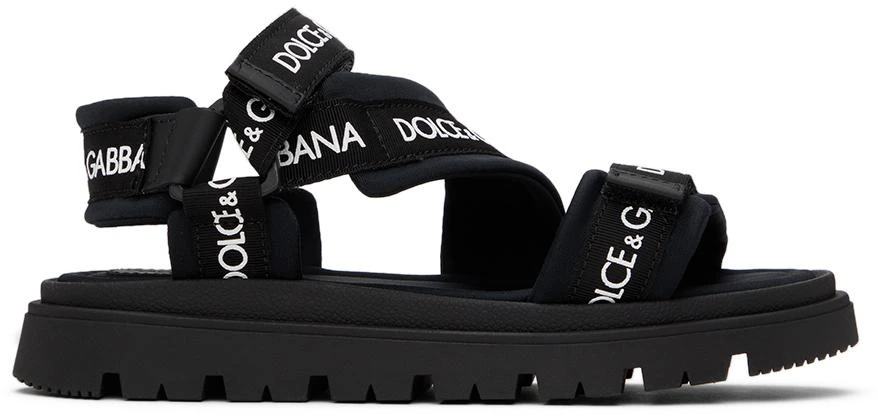 Dolce & Gabbana Kids Black Gros-Grain Sandals 1