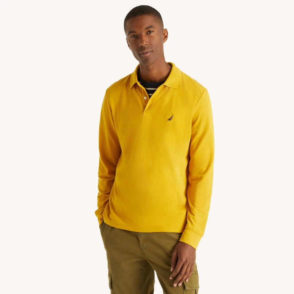 Nautica Mens Classic Fit Long-Sleeve Deck Polo 1