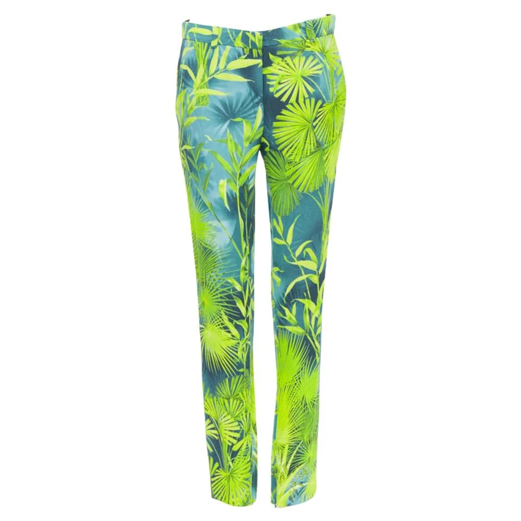 Versace Jungle tropical print viscose pants 1