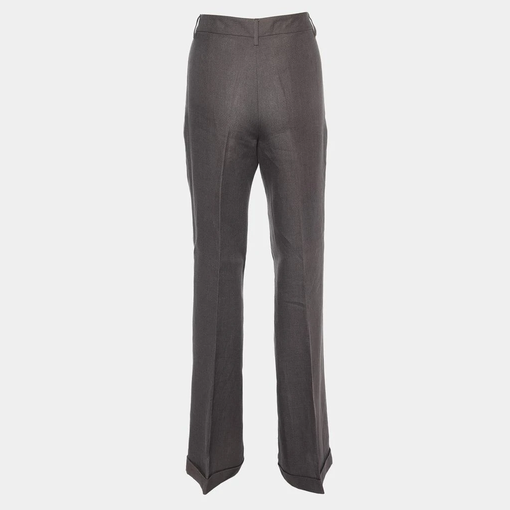 Moschino Moschino Cheap and Chic Brown Linen Flared Trousers M 2