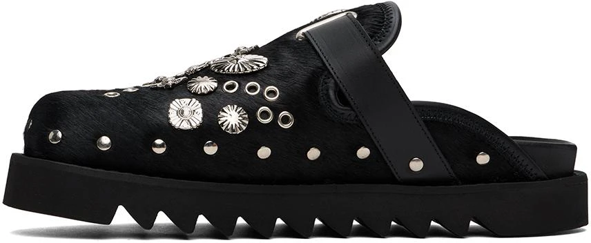 Toga Virilis SSENSE Exclusive Black Eyelet Metal Sabot Slip-On Loafers 3