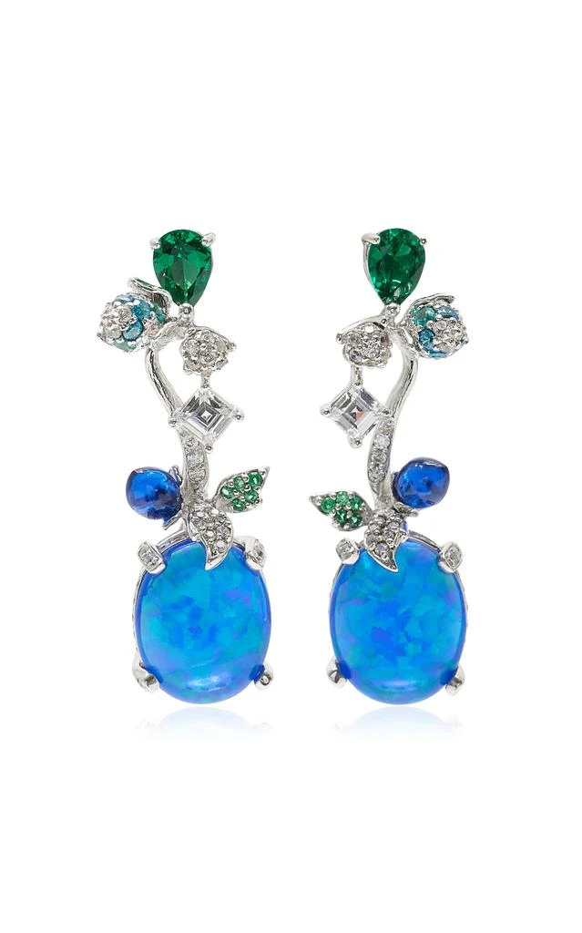 Anabela Chan Anabela Chan - Carnivora 18K White Gold Opal Earrings - Blue - OS - Moda Operandi - Gifts For Her 1
