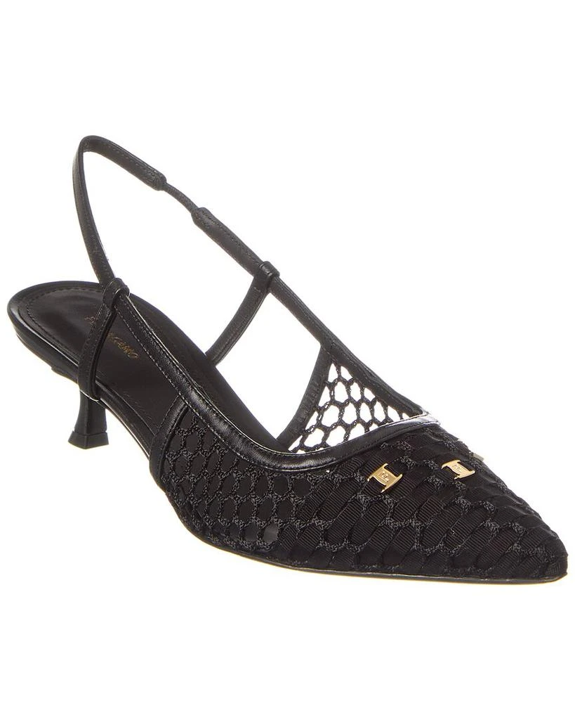 Salvatore Ferragamo Ferragamo Vara Chain Mesh 
Leather Slingback Pump 1