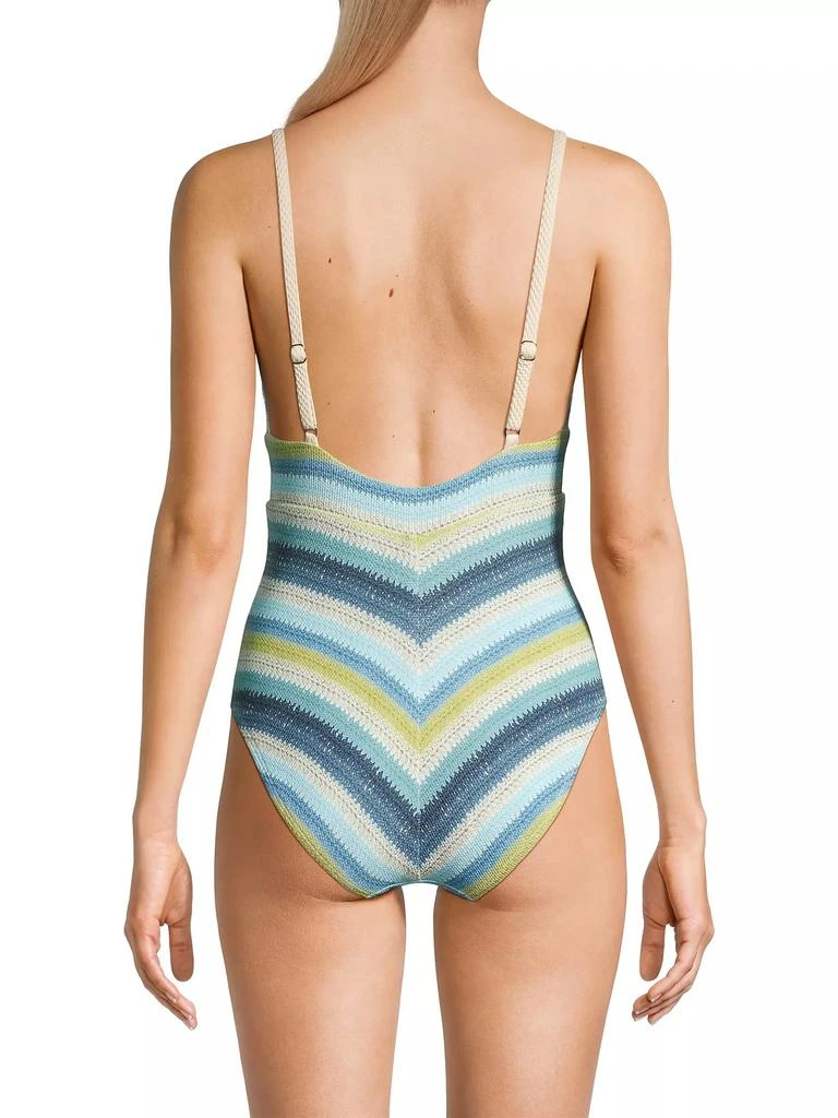 Robin Piccone Lyra Striped Keyhole One-Piece Swimsuit 5
