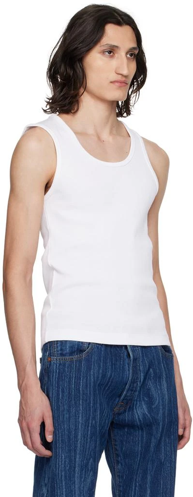 Karmuel Young White Asymmetric Tank Top 2
