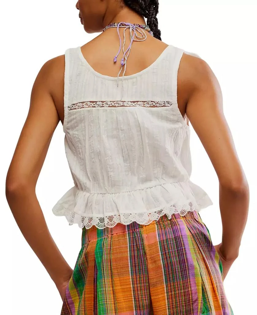 Free People Women's Alana Lace-Trim Cotton Sleeveless Top 2