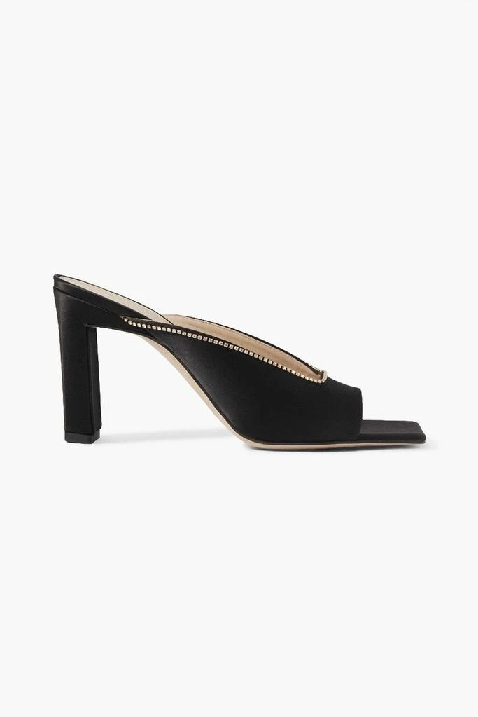 Wandler Isa crystal-embellished satin mules 1