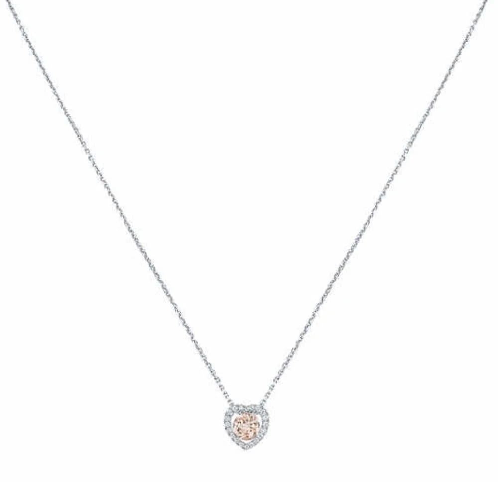Pompeii3 1Ct Morganite 
Lab Grown Diamond Heart Pendant 14k White Gold Women
s Necklace 3