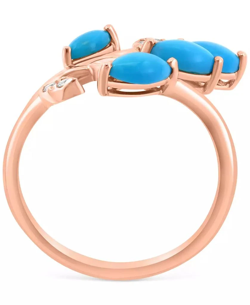 Effy EFFY® Turquoise 
Diamond (1/20 ct. t.w) Branch Statement Ring in 14k Rose Gold 4