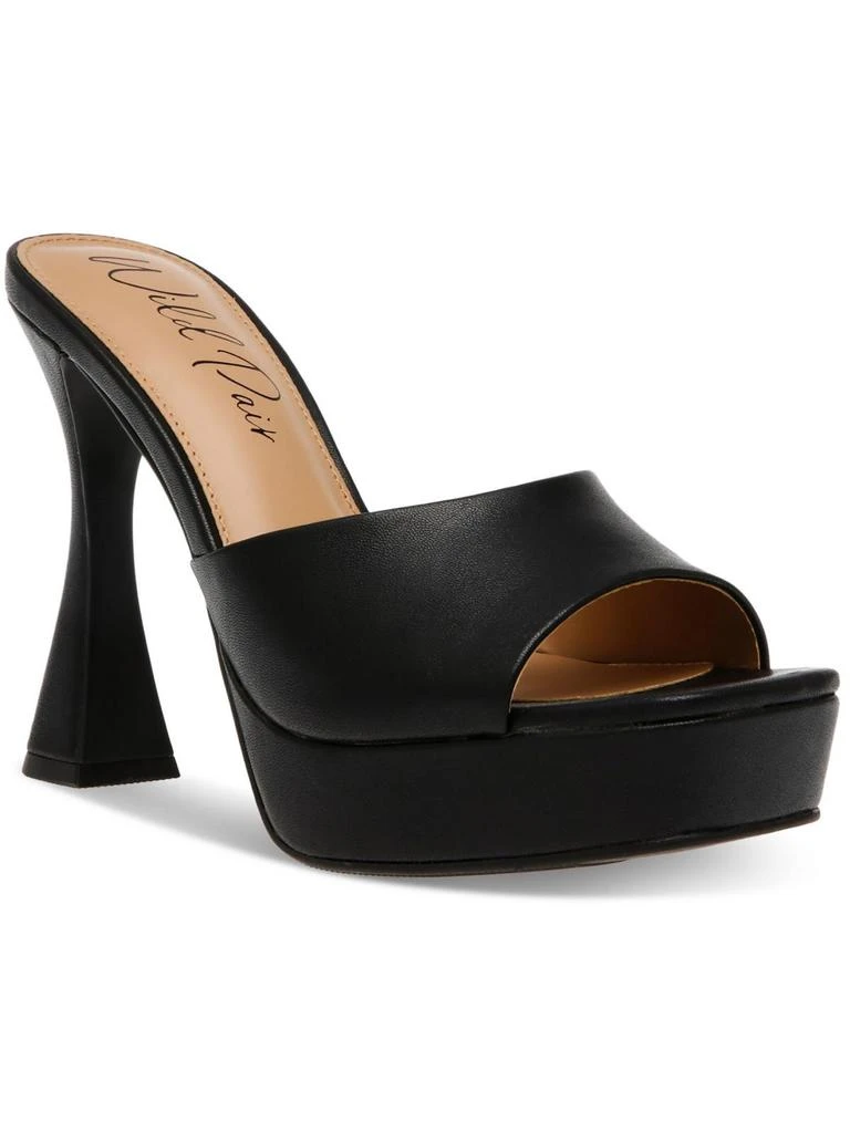 Wild Pair Rajaa Womens Faux Leather Peep-Toe Platform Sandals 4