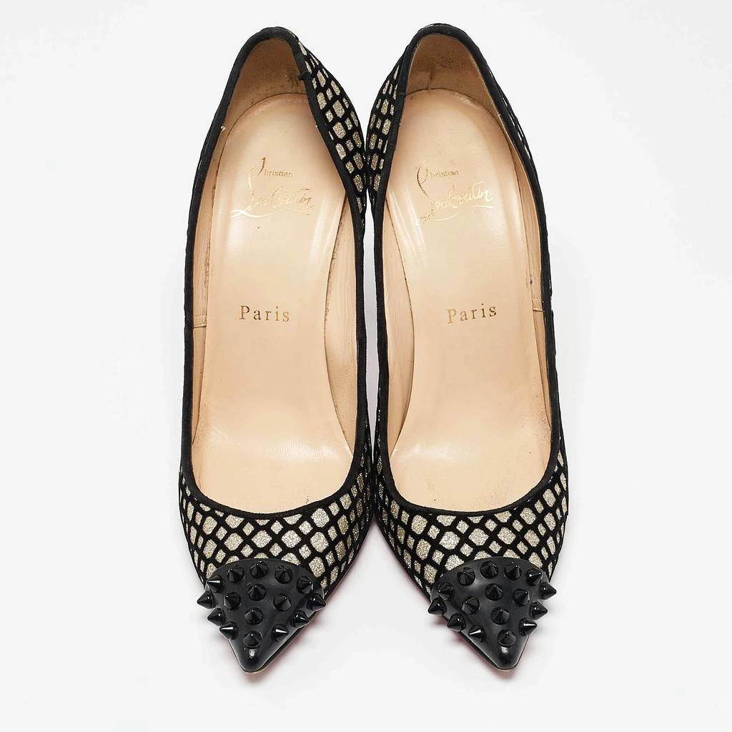 Christian Louboutin Christian Louboutin Black/Gold Glitter and Patent Leather Geo Pumps Size 36 3