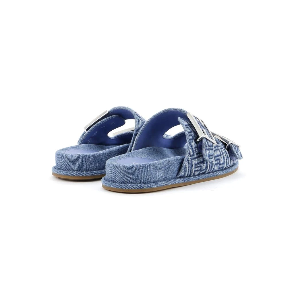 Fendi Women's Feel Slide Sandals Zucca Denim 3