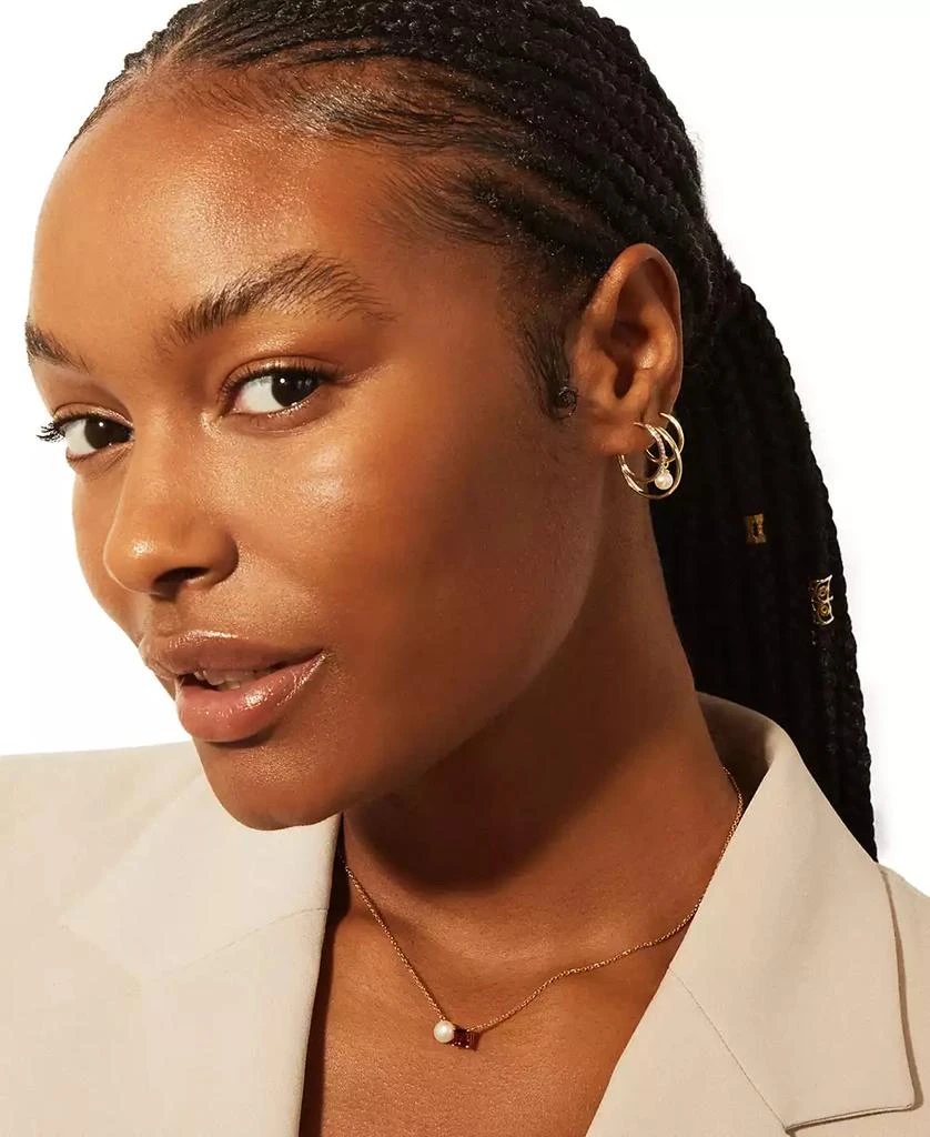 Audrey by Aurate Cultured Freshwater Pearl (5mm) & Rhodolite (5/8 ct. t.w.) Two Stone Adjustable 18" Pendant Necklace in Gold Vermeil , Exclusively at Macy's 4