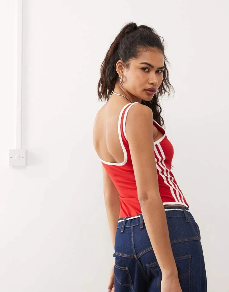 Adidas adidas Originals Adicolor 3-Stripes Bodysuit in red 3