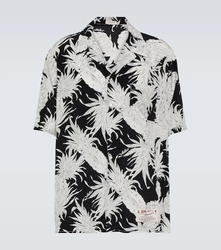 Valentino Printed silk bowling shirt 1