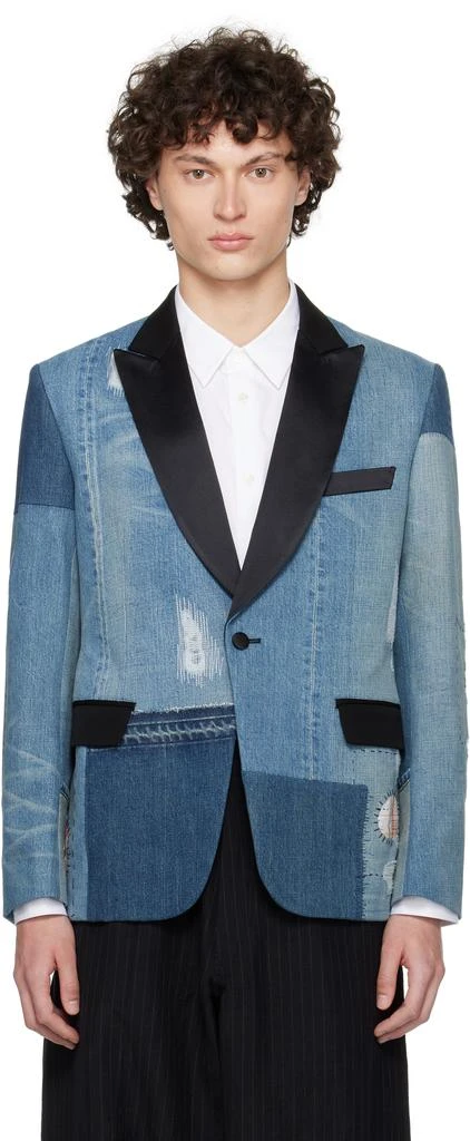 Junya Watanabe Blue Patchwork Denim Blazer