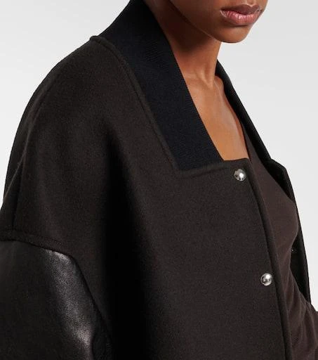 Khaite Spencer wool-blend and leather bomber jacket 4