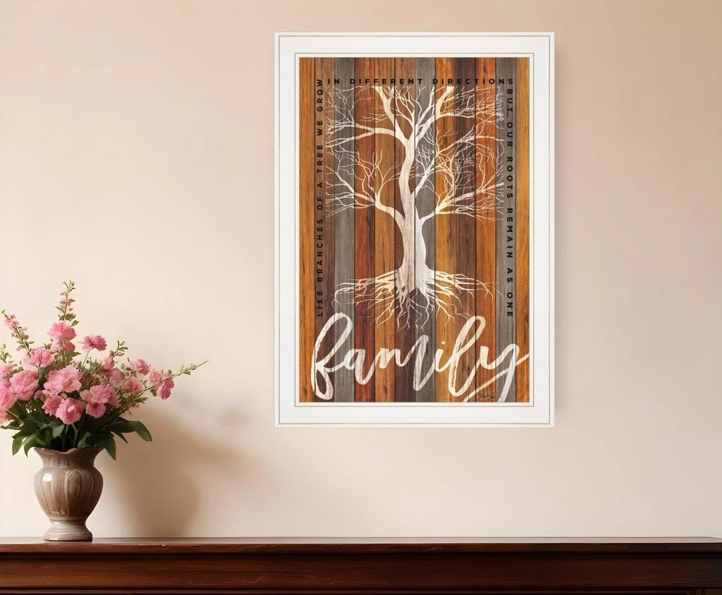 Hivvago Family Roots 1 White Framed Print Wall Art