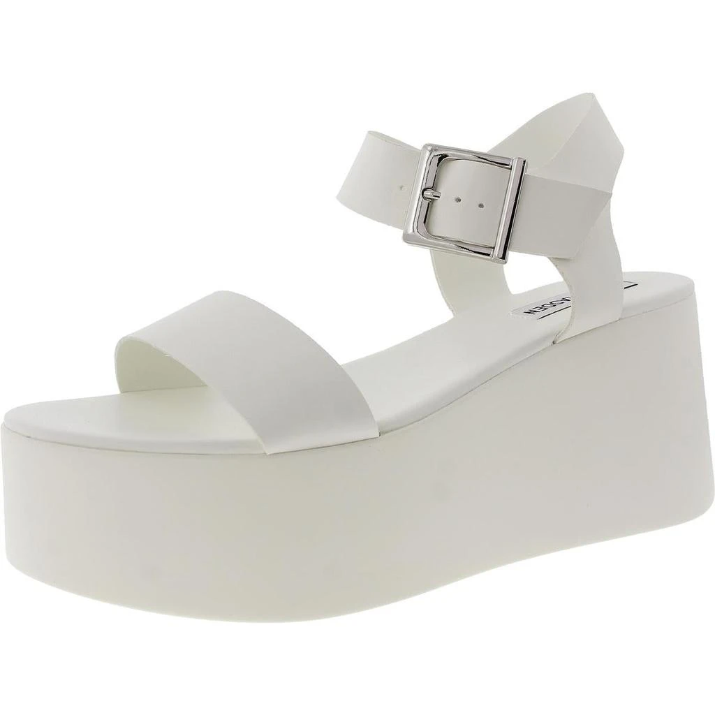 Steve Madden Ripley Womens Buckle Faux Leather Platform Sandals 1