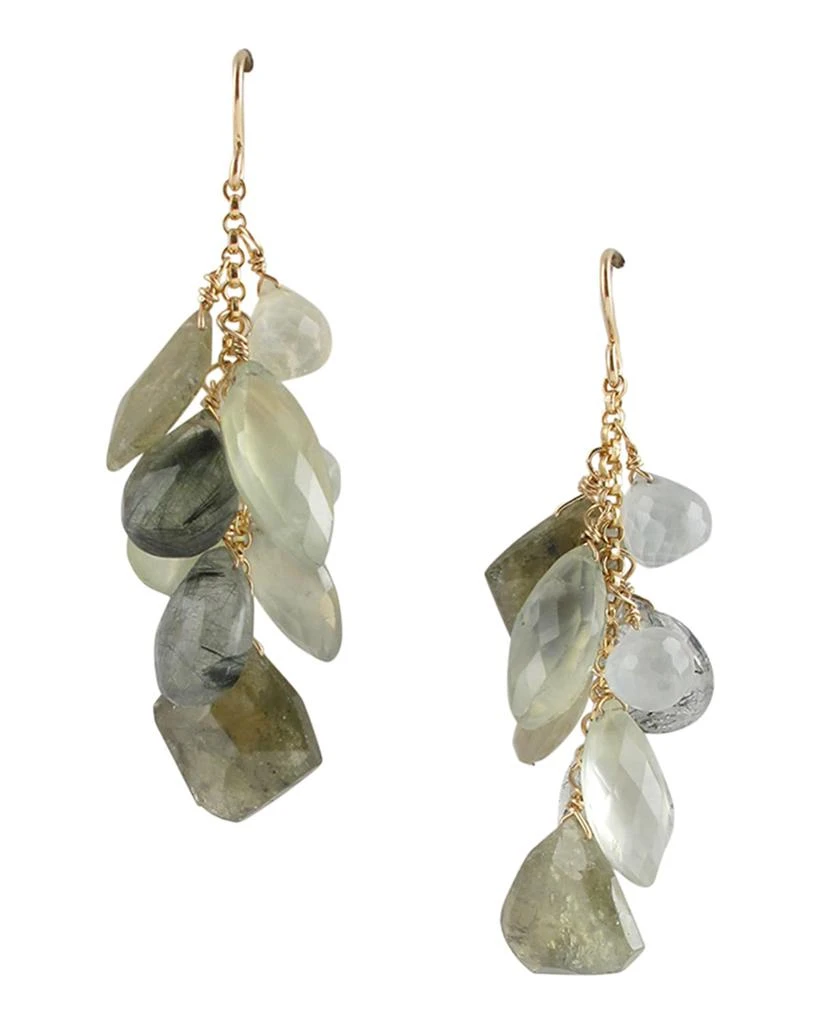 Devon Leigh Prehnite and Green Garnet Cluster Earrings 1