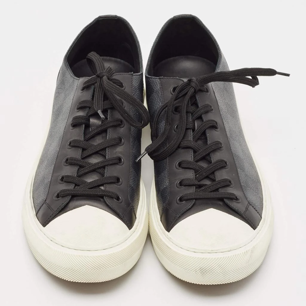 Louis Vuitton Louis Vuitton Black Damiere Canvas and Leather Low Top Sneakers Size 43.5 3