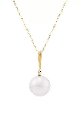 Belk
Co. 13.8 ct. White Ming Pearl with 0.015 ct. t.w. Diamond Pendant Necklace in 10K Yellow Gold