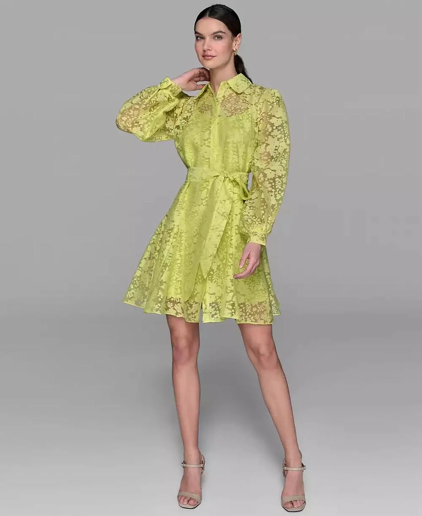 organza mini shirt dress Bardot organza mini shirt dress in navy
