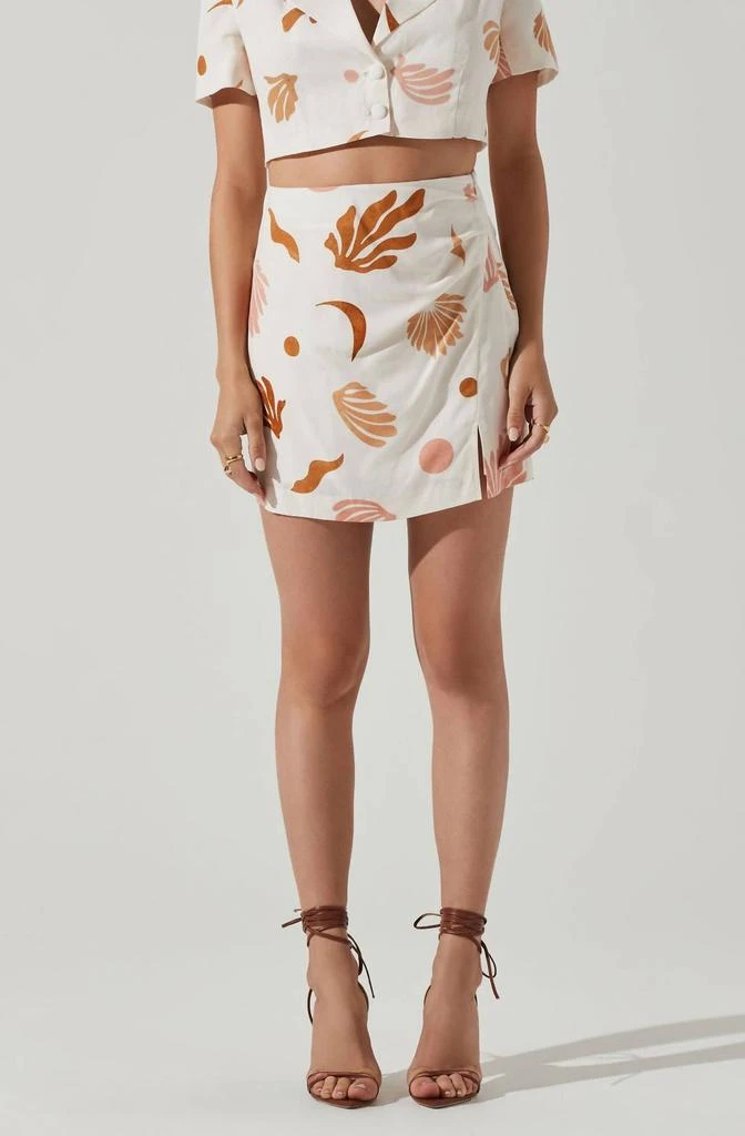 ASTR Arza Skirt In Brown Pink Cream 1