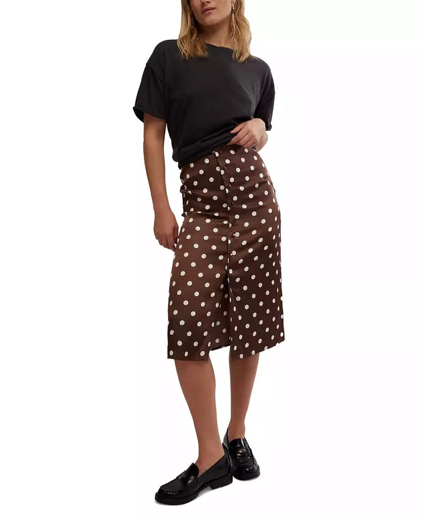 Free People Women's Analise Printed Button-Front Midi Skirt 1