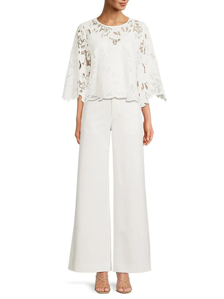 UNGARO Vienna Lace Three-Quarter Sleeve Blouse 2