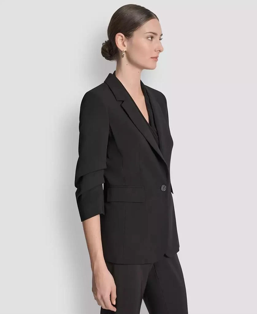 DKNY Women's Ruched-Sleeve One-Button Blazer 4