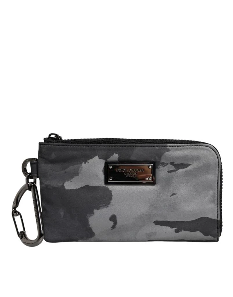 Dolce 
Gabbana Camouflage Logo Plaque Keyring Pouch Men
s Bag