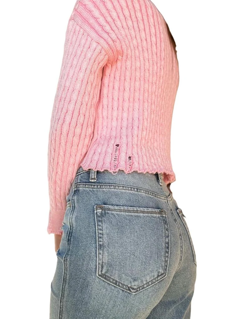 Creamon Dream On Cable Knit Sweater In Bubblegum Pink 3