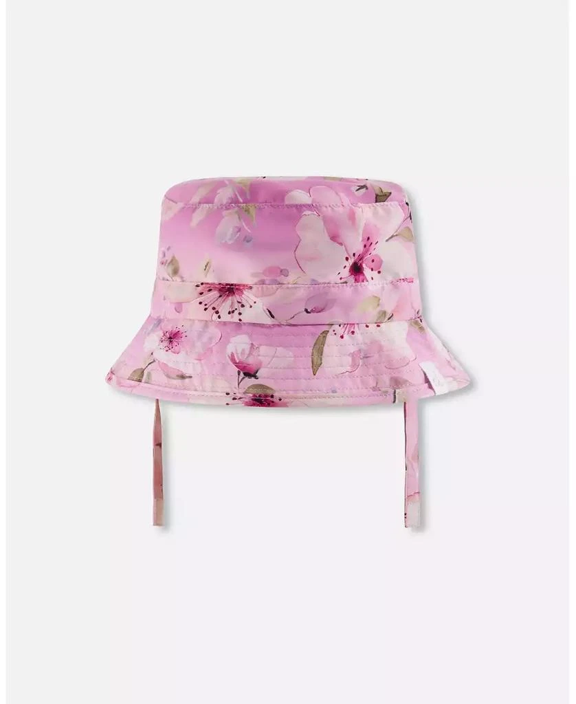 Deux par Deux Girl Beach Hat Flower Print - Toddler