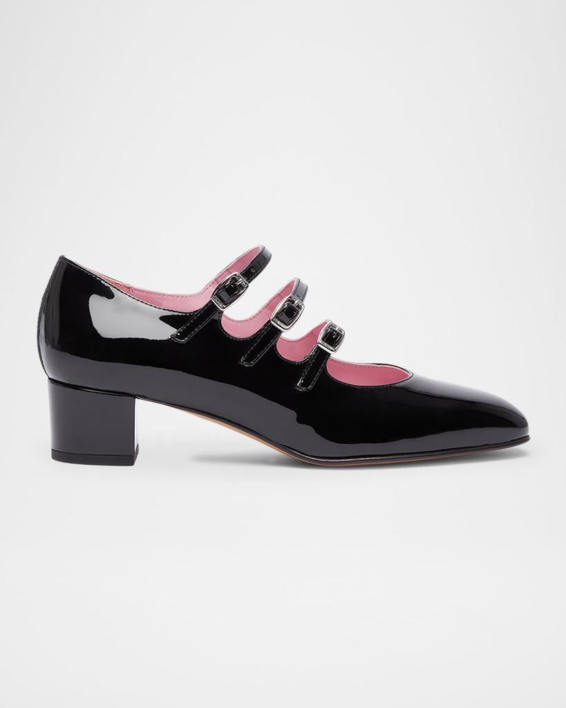 Carel Kina Patent Mary Jane Trio Pumps