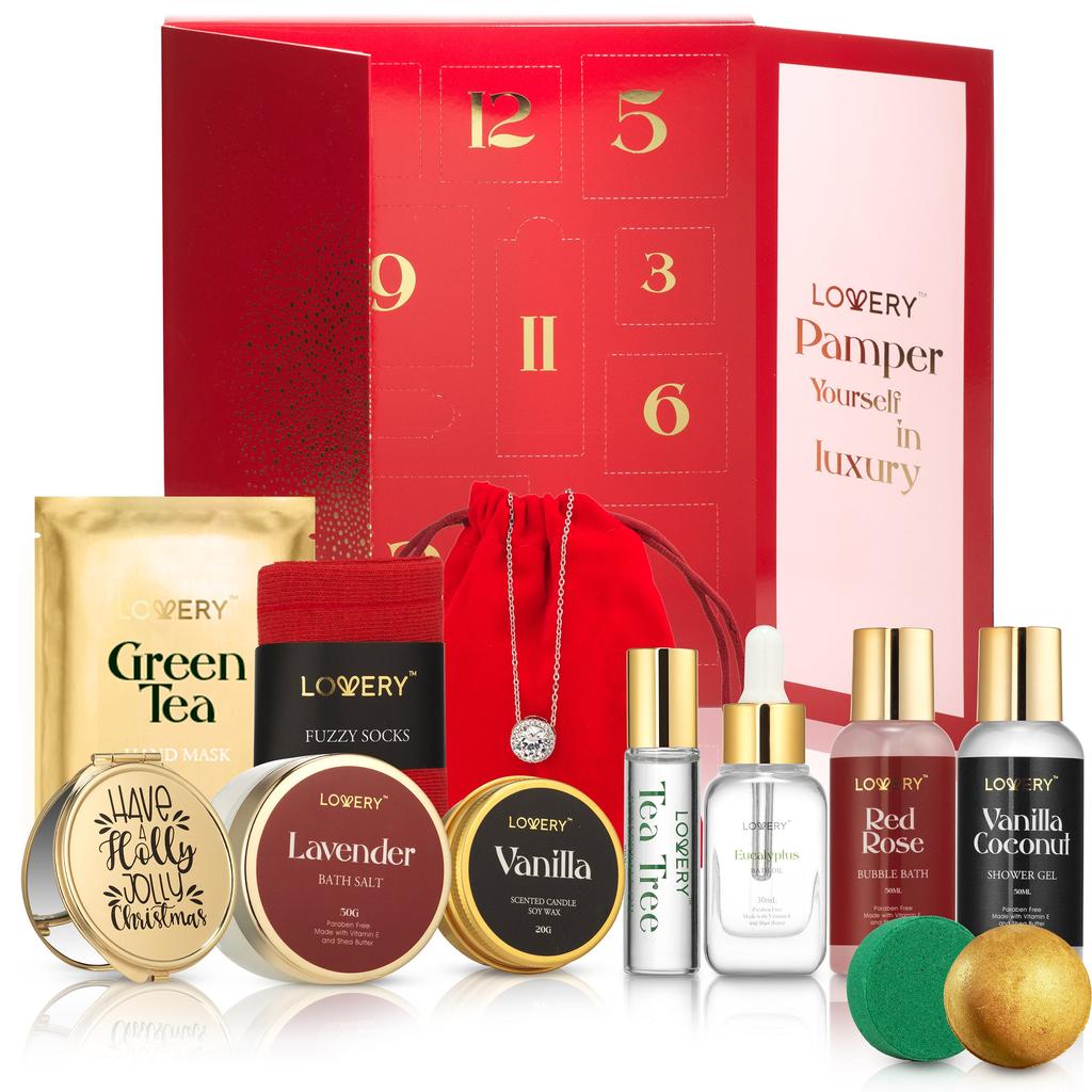 Lovery 12 Days of Beauty Advent Calendar Bath & Body Care Gift Set