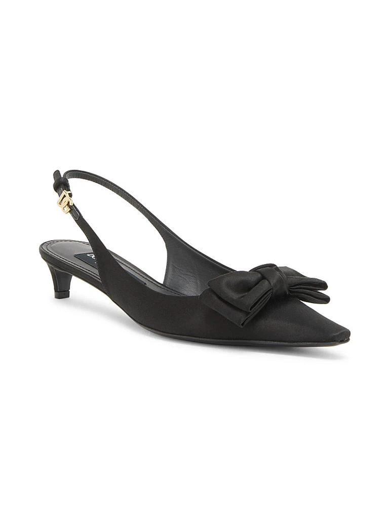 Dolce
Gabbana 30MM Bow-Detailed Satin Kitten-Heel Pumps 2