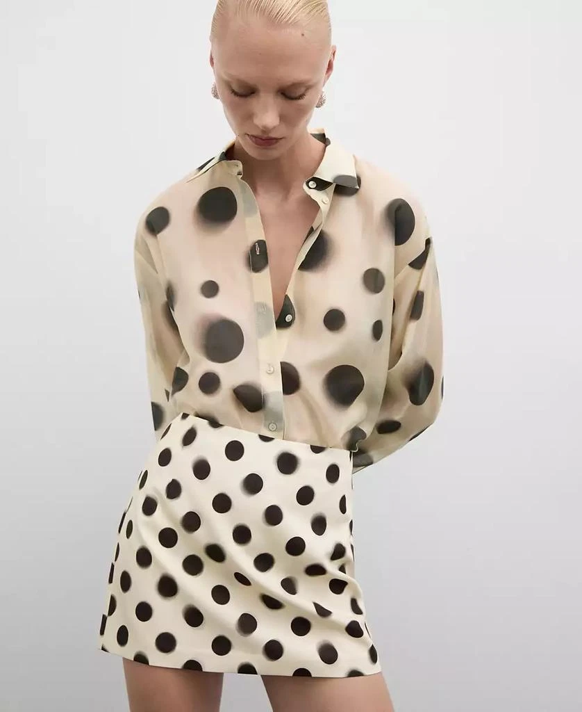 Mango Women's Polka-Dot Satin Mini-Skirt 5